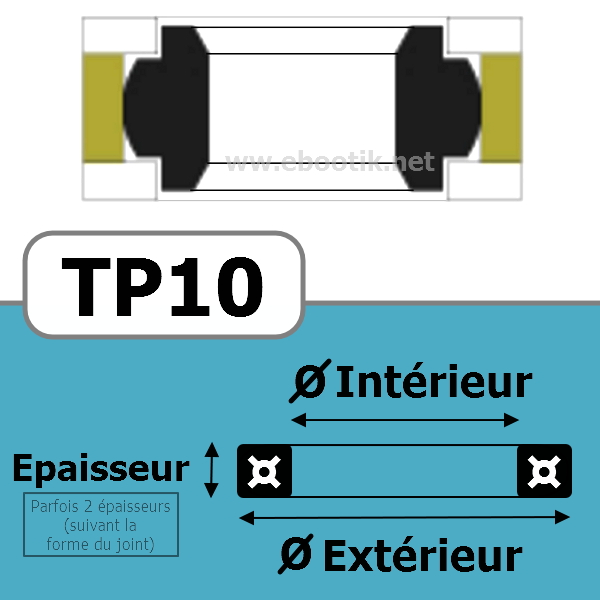 JOINT TETE DE PISTON 63x53x8 TP10 PU 94 Sh