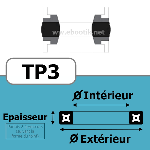 JOINT TETE DE PISTON 146.05x120.65x31.75x6.35 TP3 NBR/Nitrile