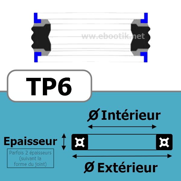 JOINT TETE DE PISTON 101.60x82.55x34.92x9.52 TP6 NBR/Nitrile