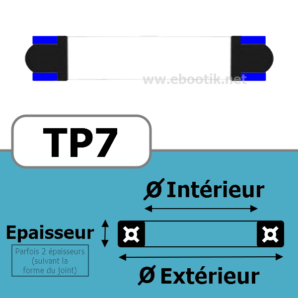 JOINT TETE DE PISTON 73.10x63.50x7.11 TP7 NBR/Nitrile 90 Sh