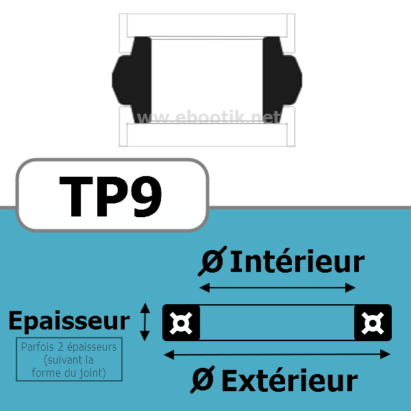 JOINT TETE DE PISTON 47.63x38.10x12.7x6.35 TP9 NBR/Nitrile