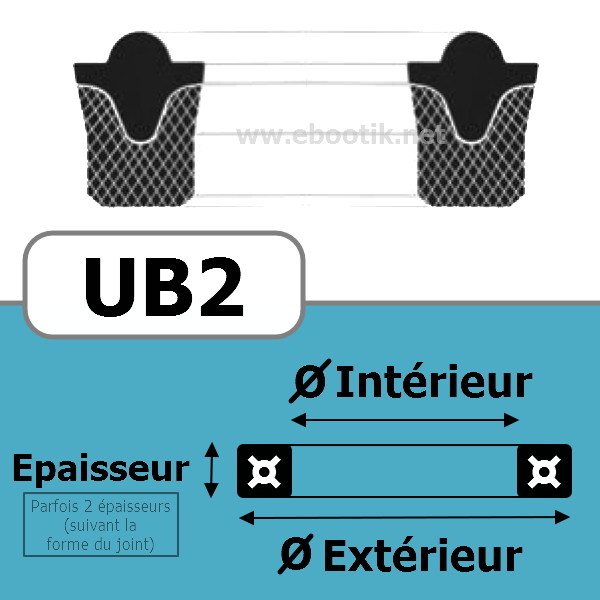 JOINT U / PISTON 56X66X8 UB2 NBR/Nitrile UB999