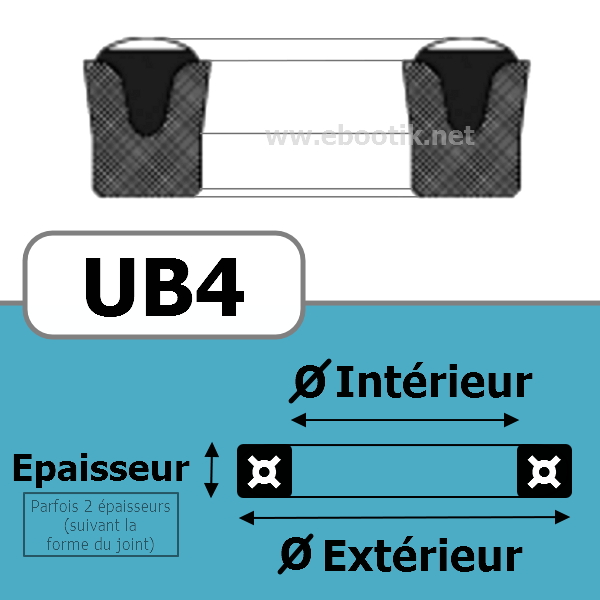 JOINT U / PISTON 24X36X7.5 UB4 NBR/Nitrile UB999