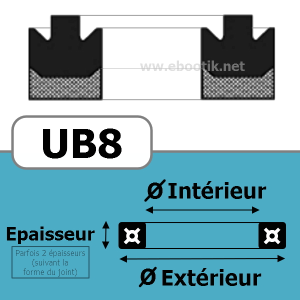 JOINT U / PISTON 48X63X9.5 UB8 NBR/Nitrile UB999