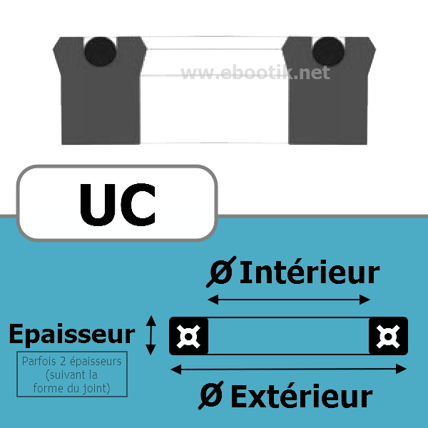 JOINT U / PISTON 32X42X8 <br>UC NBR/Nitrile Noir¤90