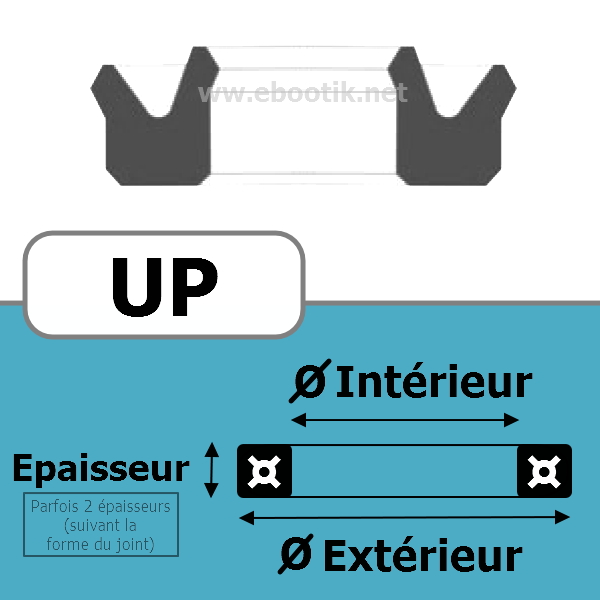 JOINT U / PISTON 8X16X4.5 <br>UP NBR/Nitrile Noir¤80