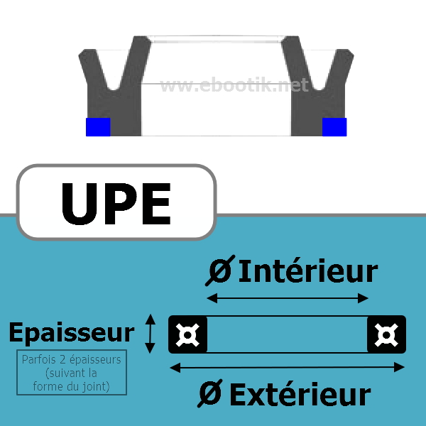 JOINT U / PISTON 45X60X11 UPE 18 <br>UP PU/Polyuréthane Bleu¤94