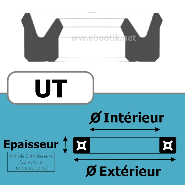 JOINT U / PISTON 9X16X5 <br>UT NBR/Nitrile Noir¤90