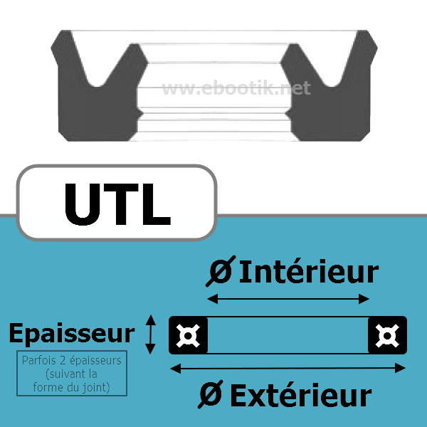 JOINT U / PISTON 14X22X5.5 UTL <br>UT PU/Polyuréthane Bleu¤94