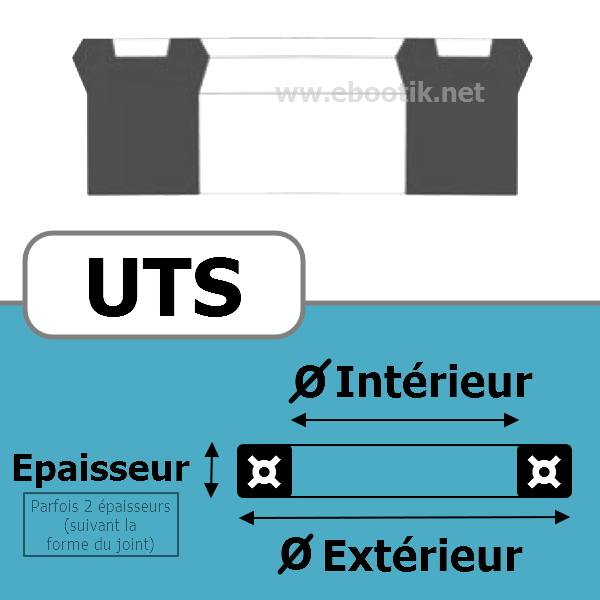 JOINT U / PISTON 19X30X8 UTS <br>UT NBR/Nitrile Noir¤90