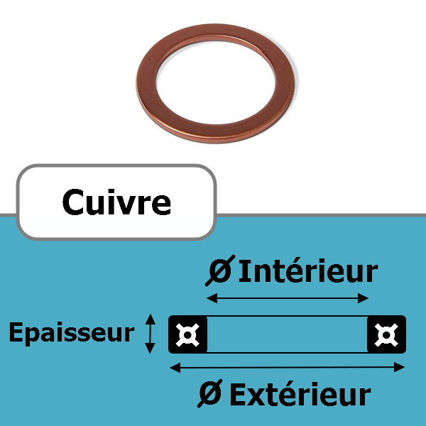 RONDELLE 5.00x9.00x1.50 CUIVRE