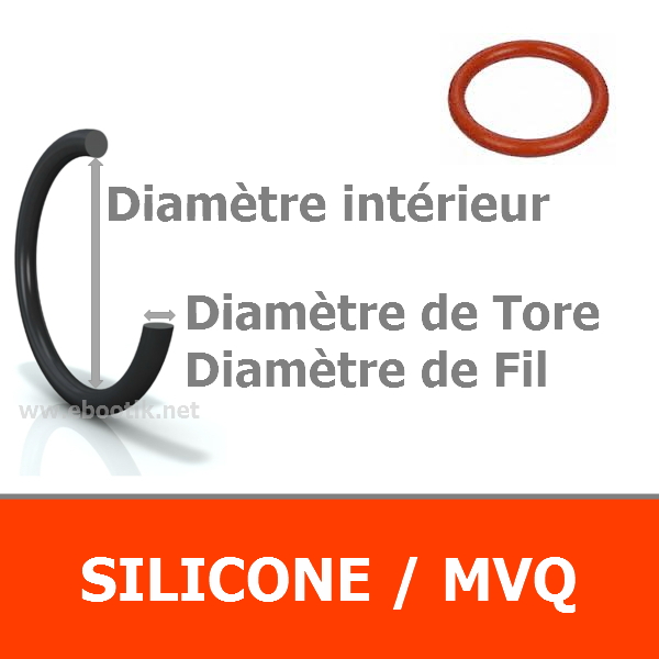 JOINT TORIQUE 1.42x1.52 mm SILICONE 60 SHORES AS 003